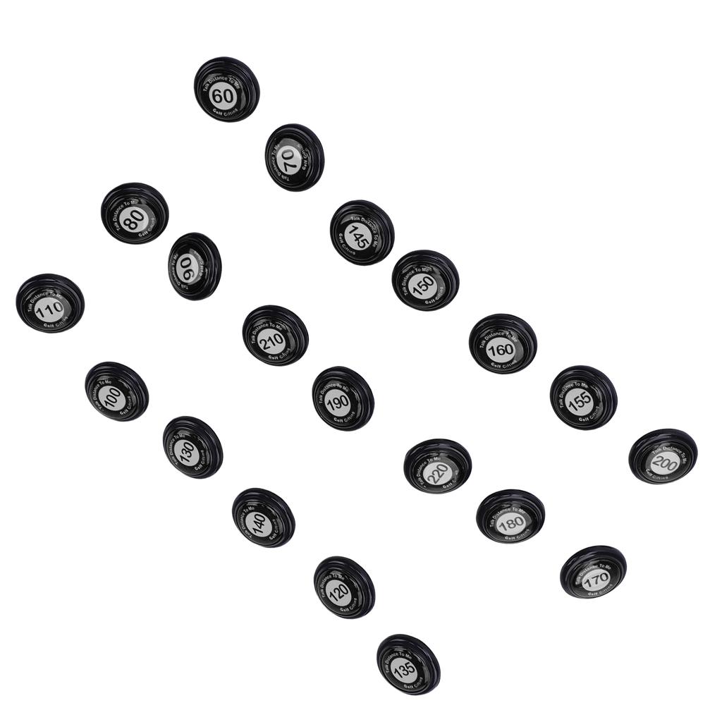 20pcs Club Distance Markers Ball Position Markers Club Yardage Sign ABS for Outdoor Sports Black