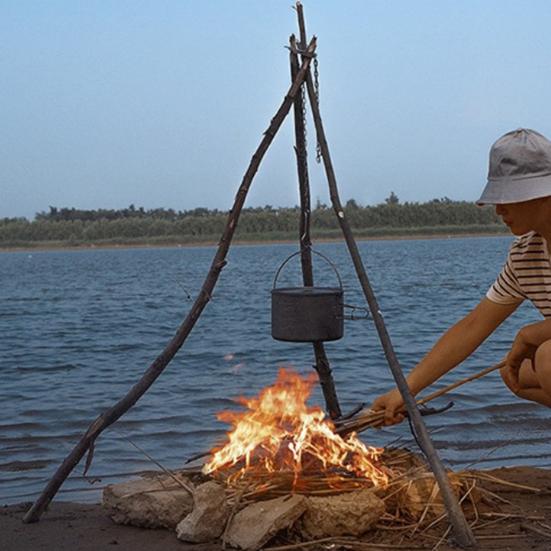 Тренога для костра с цепью Поворотная ветки в треногу для костра Нержавеющая сталь Костер
