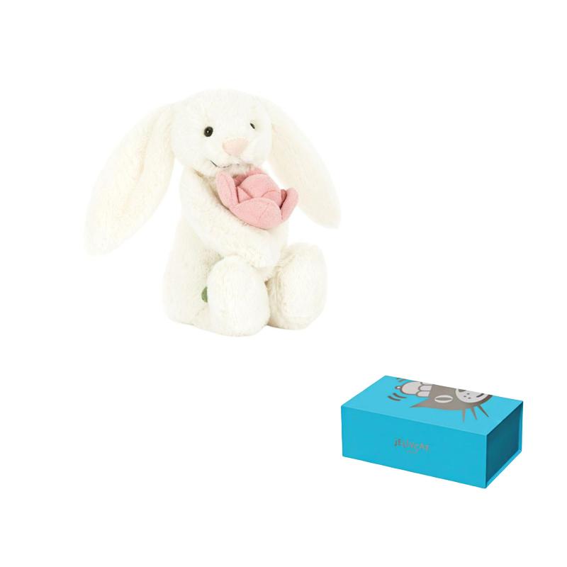 Jellycat Пасхальная Коллекция Пион, Кукла Зайчик с Цветами, Плюшевая Кукла 15 см в Высоту в Позе Сидя