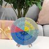 Feelings Wheel Wood Emotion Regulation Chart with Stand Mental Health Emotions Therapy Tool for Classroom Office Desk Decor