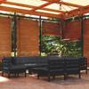 Day and Night - Day and Night Garden Furniture 10 Pieces with Black Cushions Solid Pine Wood