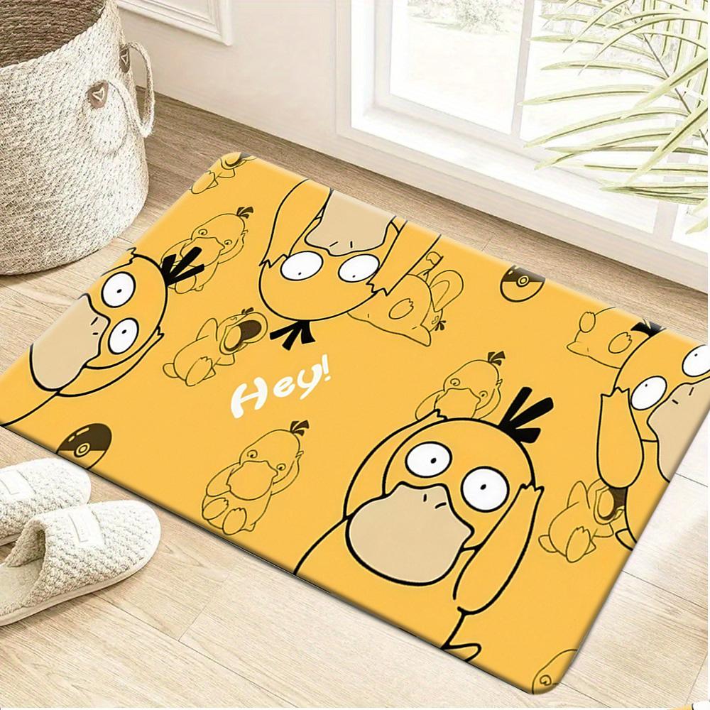 Cute Bulbasaur Entwined with Vines in Sunlit Forest Print Non-slip Doormat, Soft Absorbent Floor Rug for Home Decor