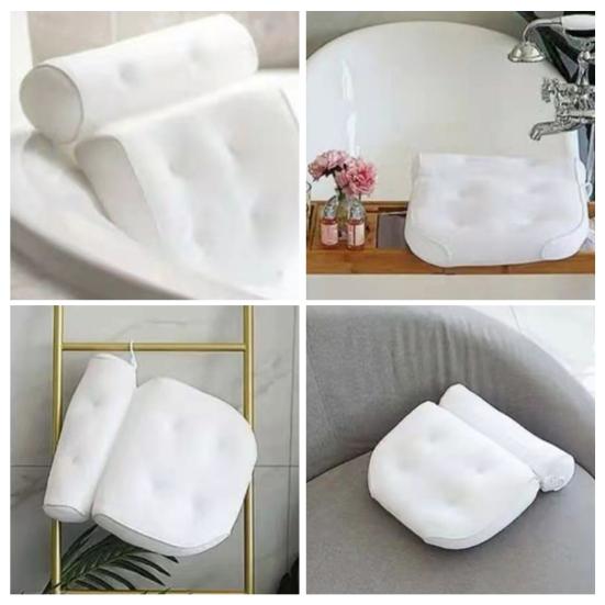 Подушка для ванны с присоской, противоскользящая, очень мягкая, для поддержки головы, шеи и спины