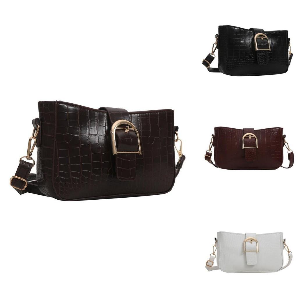 Fashionable Small Square Pu Bag For Women With Zip Closure And Crocodile Pattern