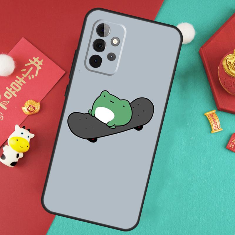 Лягушка Скейтборд Милый Кавайный Чехол Для Samsung Galaxy A17 A55 A35 A15 A32 A52 A13 A33 A53 A14 A34 A54 A06 A16 A26 A36 A56