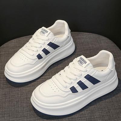 Кожаные туфли на толстой подошве, увеличивающие рост, белые, тонкие, дышащие, женские туфли на лето, новые, повседневные, спортивные туфли для сноуборда на весну и осень