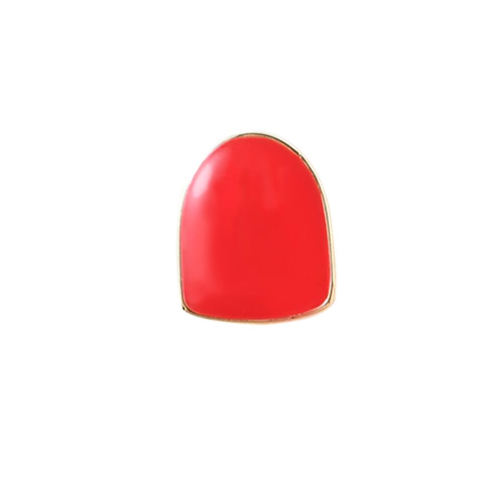 New Hot Sale European Hip Hop Colorful Tooth Socket Two Teeth Combination Real Gold