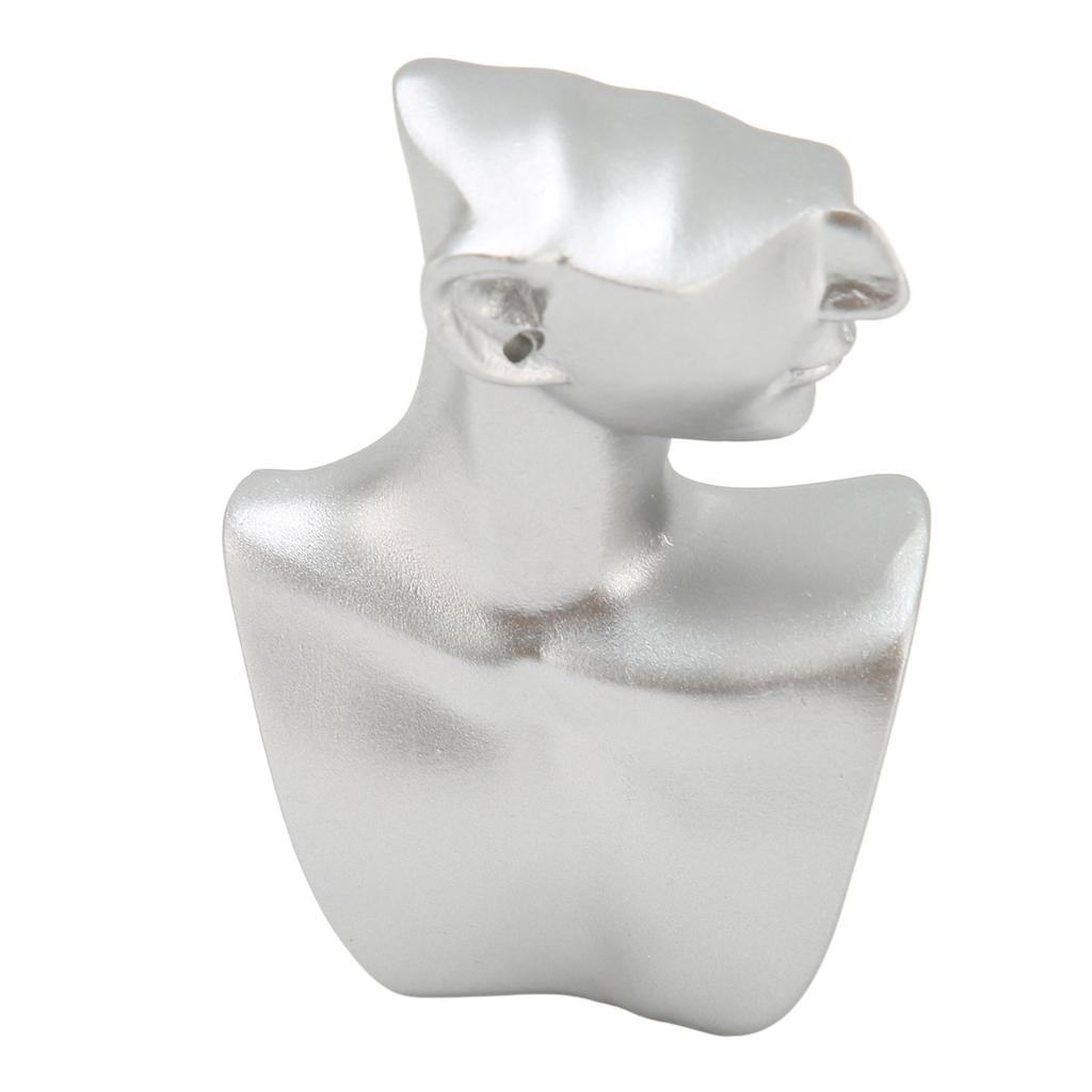 Mannequin Earring Display Stand Resin Mannequin Earring Organizer Silver for Pendant Ring S Sliver