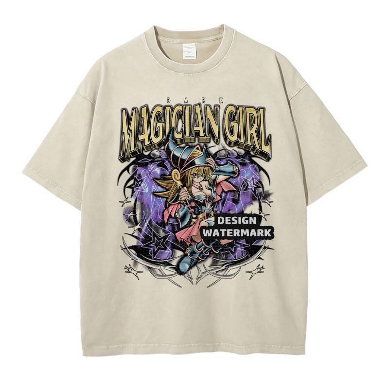 Anime Yu Gi T Shirts Manga Vintage Washed Oh Blue Eyes White Dragon Tshirt Oversized Yugioh T Shirt Retro Tops Tees Man Cotton