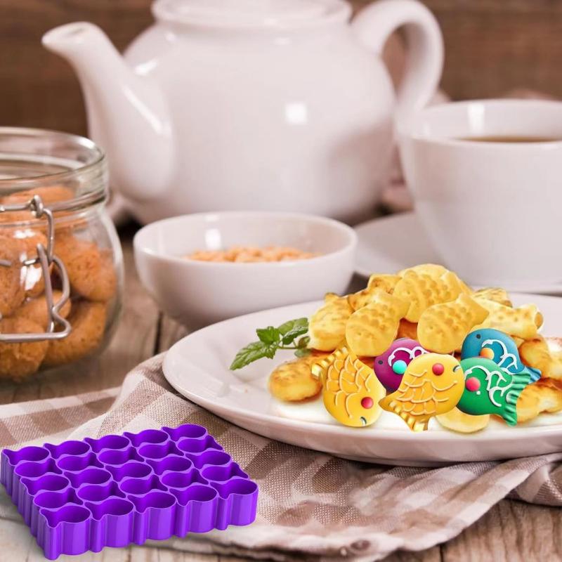 Новая форма для вырезания печенья в виде рыбок на 25 ячеек, материал АБС, форма для выпечки, мини-форма для вырезания печенья в виде золотых рыбок, кухонные гаджеты