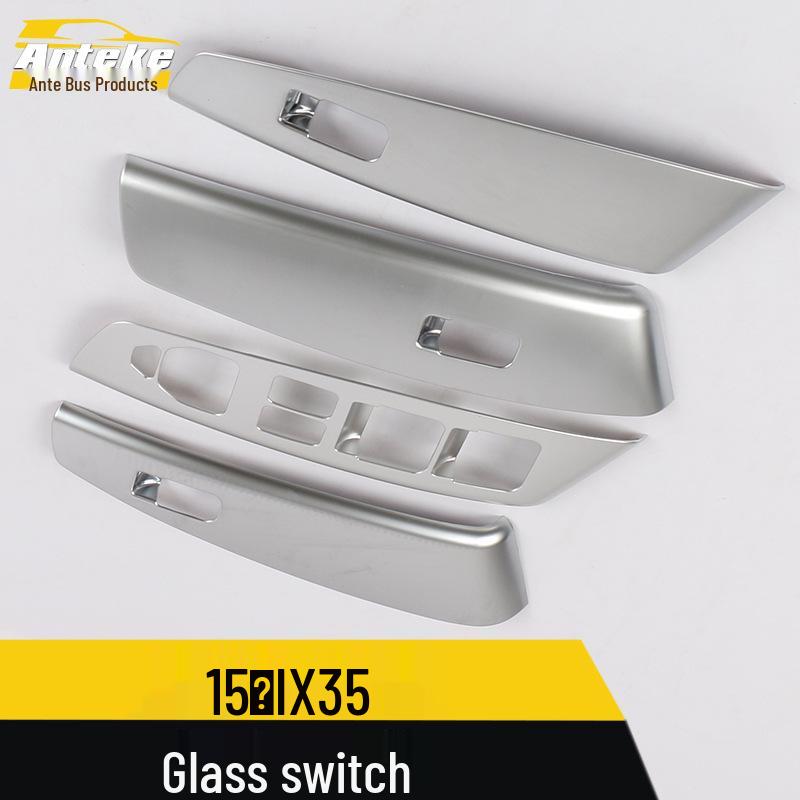 Compatible with 15 Models: IX35 Glass Switch Decorative Frame, Car Door Window Armrest Lift Button Panel Patch.
