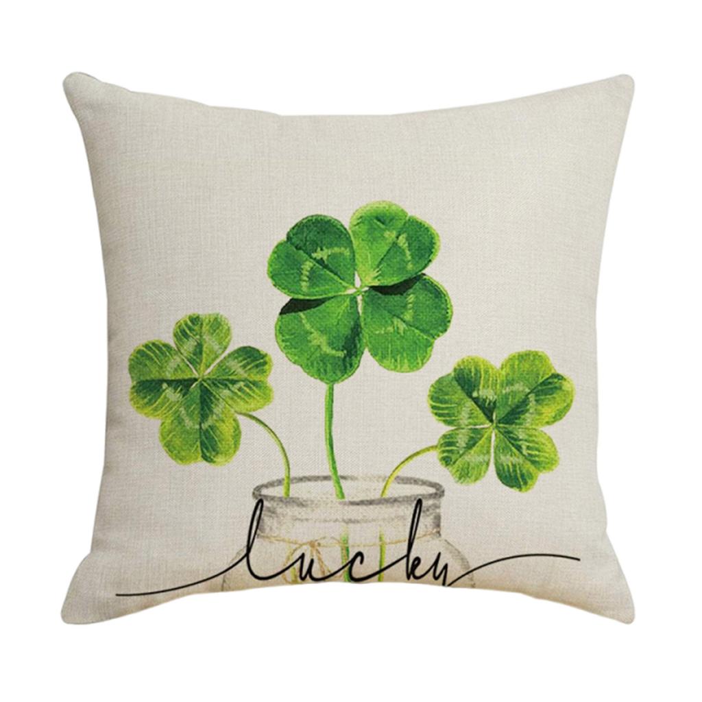 43x43cm St Patricks Day Decorations For Home Cushion Cover Clover Pillowcase Saint Patricks Irish Party Decorative Pillowcase