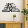 Stylish 1pc Book With Flowers Metal Art - Elegant Book With Flower Sign A Fashionable Floral Book Sign a Perfect Book Lover Gift