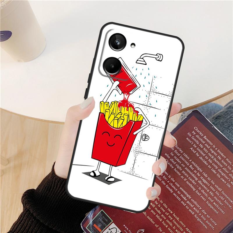 Чехол с картошкой фри, бургером, пиццей для Realme GT 7 Pro GT 6T 6 5 C55 C53 C51 C21Y C25S C61 C67 C75 10 11 12 13 14 Pro Plus