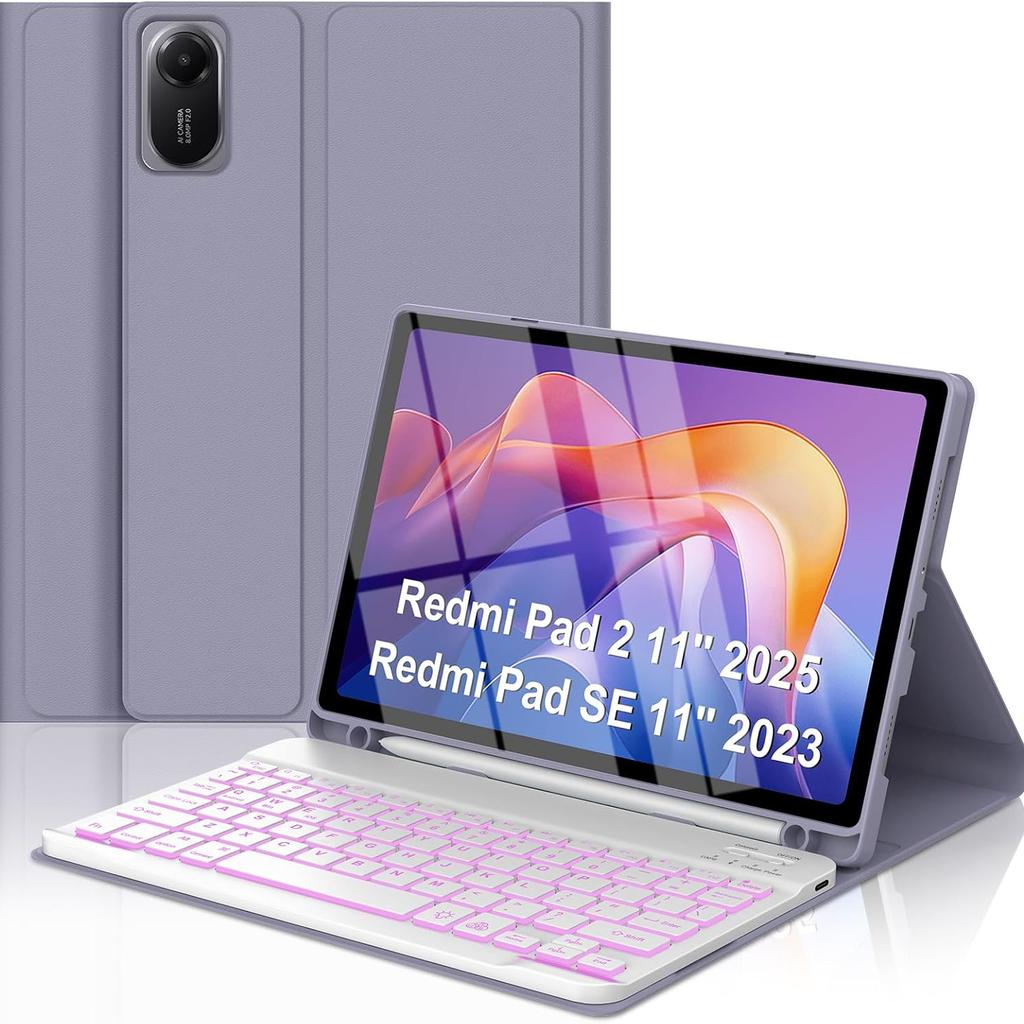 Чехол-клавиатура для Xiaomi Redmi Pad 2 и Redmi Pad SE 11 Pad2 SE Poco Pad C1 Xiaomi Pad6/7/8 6S/7S Pro Магнитная съемная Bluetooth-клавиатура с тачпадом
