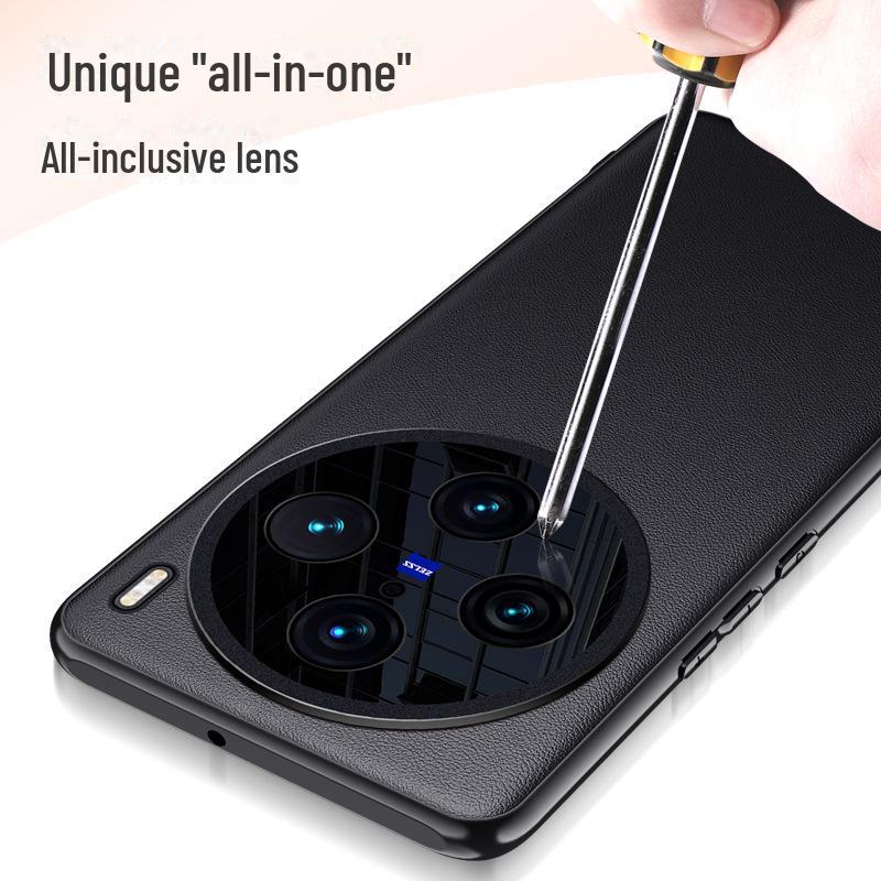 High-End Plain Leather Case for Vivo X100 and X100 Pro