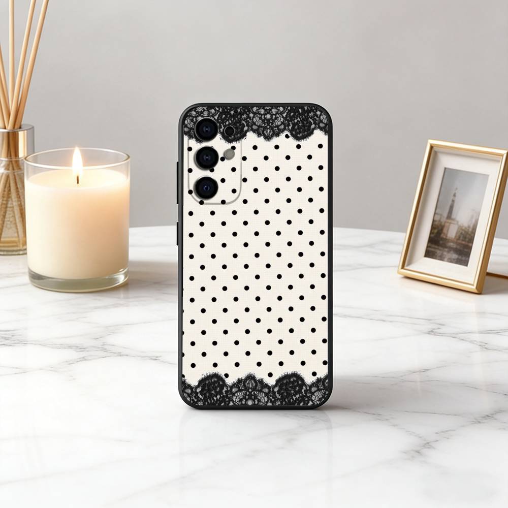 Чехол для телефона L-Lace в горошек, черный силиконовый, мягкий, для Samsung S25, S24, S21, S22, S23, S30, Ultra, S20, Plus, Fe, Lite