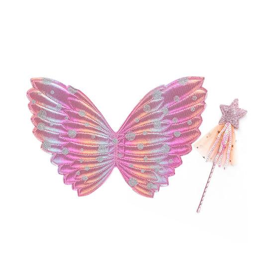Butterfly Wing Props with Fairy Stick Realistic Patterns Colorful Fairy Wings Props Halloween Decoration