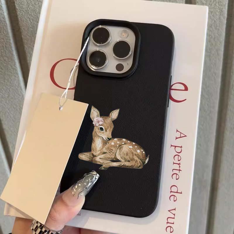 Винтажный чехол для телефона с дизайном коричневого оленя для iPhone 17 16 15 14 13 12 11 Pro Max XS XR Plus 15Pro 16Pro Эстетичный мягкий ТПУ чехол