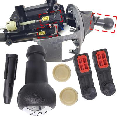 Хромированная ручка переключения передач 5+R для Citroen C4 Picasso 2007 2008 2009 2010 2011 2012 2013, комплект для ремонта тяги троса переключения передач, концевой втулки цанги