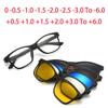 2246 Magnet Clip Square Frame Myopia Glasses 0 -0.5 -1.0 -2.0 To -6.0  Hyperopia Sunglasses +0.5 +1.0 +2.0 To +6