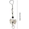 Bows Shape Phone Lanyard Bowknot Heart Pendant Wrist Strap Detachable Phone Chain Keyring Portable Accessory for Women