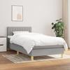 3140745 vidaXL Divan Bed with Mattress Light Grey 90x200 Cm Fabric