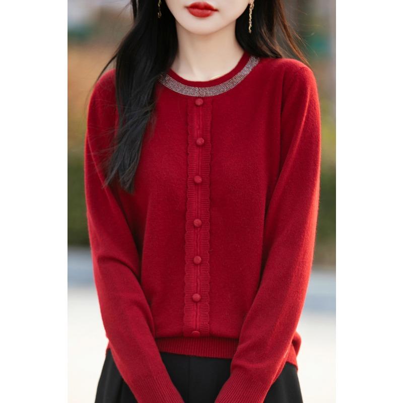 DAFIFY Женская мода повседневная осень-зима однотонный принт длинный рукав O-образный вырез свитера