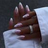 French Minimalist Wearable White Edge Nail Tips - Removable and Reusable False Nails