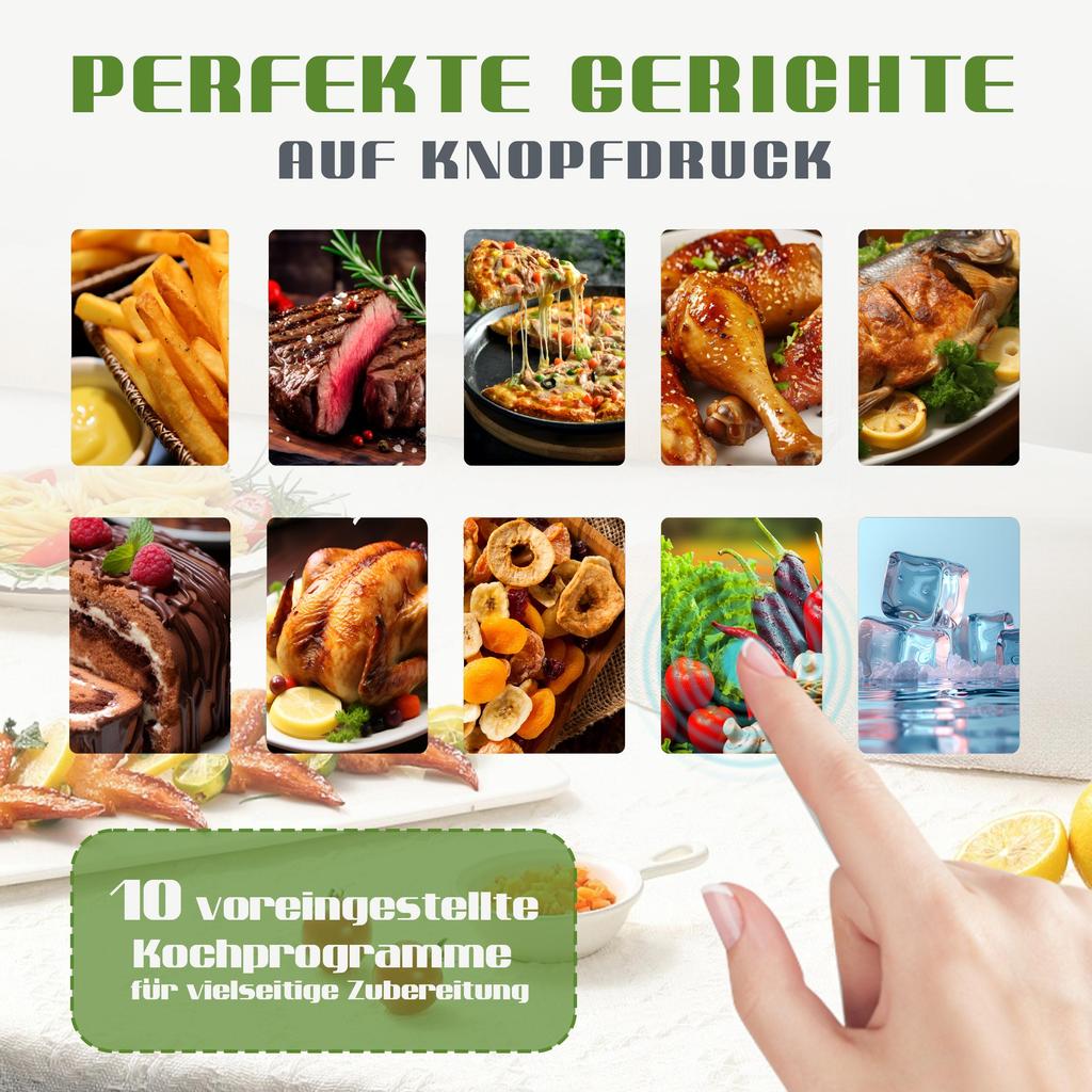 9L Air Fryer with Double Chamber, Fryer with LED Display, Adjustable Time and Temperature 80-200℃