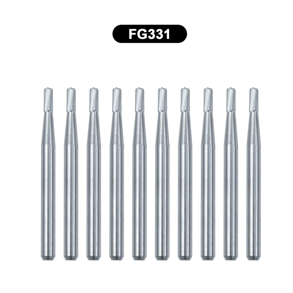 10Pcs/Box WellCK FG Dental Carbide Burs Dia 1.6mm For High Speed Tungsten Steel Burs FG330 FG556 FG245 FG34