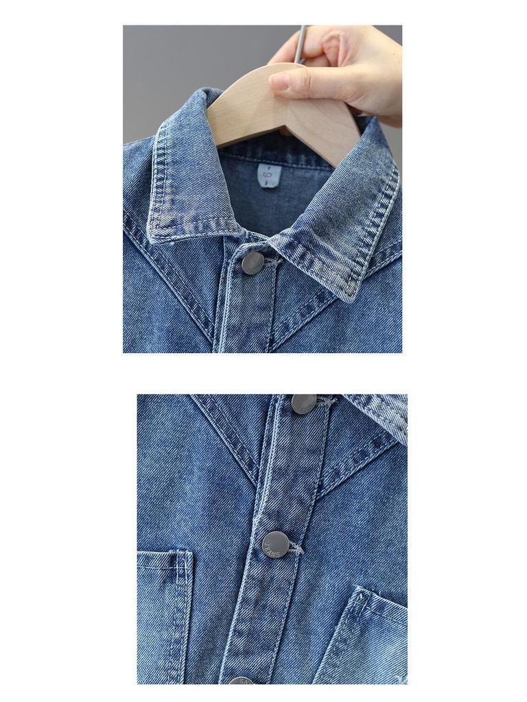 Джинсовая куртка с бантом для девочек на весну/осень – Модный корейский стиль для детей