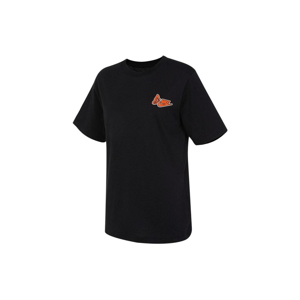 Nike Футболка с коротким рукавом и круглым вырезом с принтом в виде бабочки и алфавита, женская, черная FD2548-010