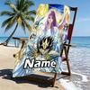 Custom Name Personalized Saint Seiya Print Beach Towel, for Trip Camping Beach Party Home Decor, Birthday Gift for Family & Friends
