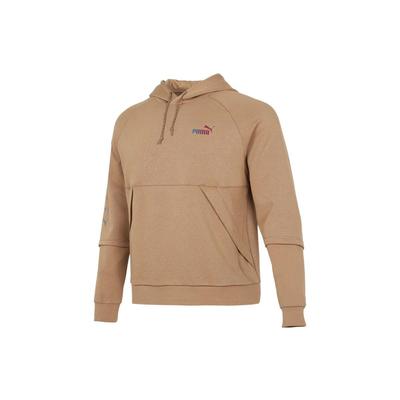 Puma Свободная толстовка с капюшоном с логотипом, мужские топы цвета хаки 537016-63