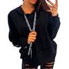 Women Plus Size Long Sleeve Solid Sweatshirt Hooded Pullover Tops Shirt