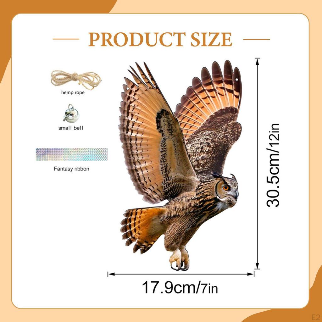Декоративная подвесная птица сова с веревкой и лентой ПП украшение для забора Идеально для улицы