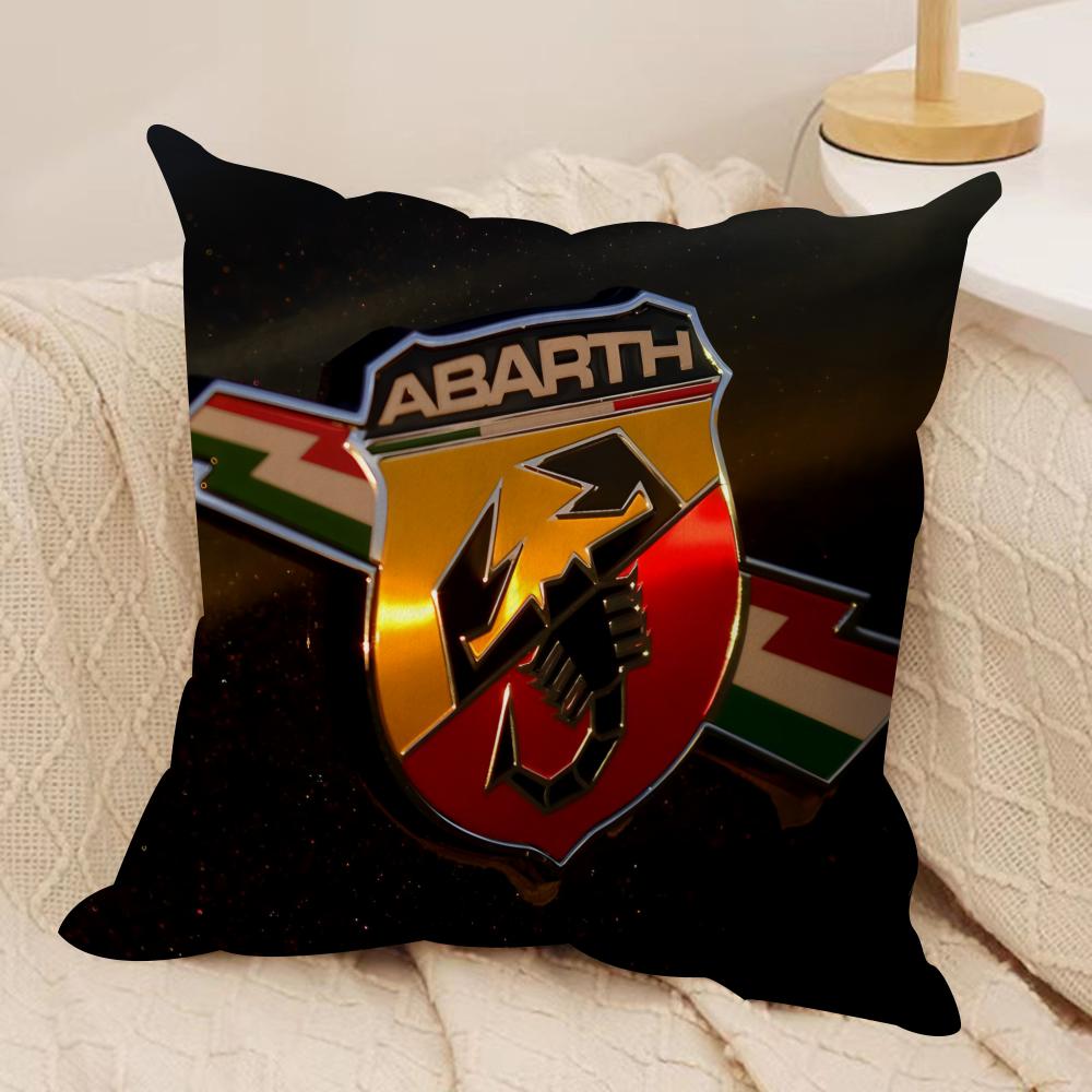 A-Abarth Логотип Гоночного Автомобиля Крутая Наволочка Шелковистый Короткий Плюш Невидимая Молния Пылезащитная Наволочка для Подушки на Диван Для Домашнего Декора