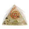[GOLD STONE] Prehnite Orgonite Pyramid, Spiritual Item, Approximately 30mm Wide