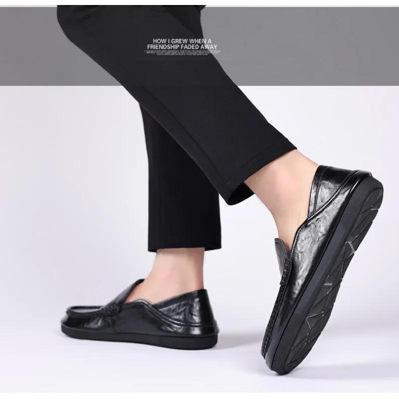 Модные весенне-осенние новые дизайнерские мужские лоферы, модные в британском стиле, ретро, на мягкой подошве, повседневные кожаные туфли для мужчин