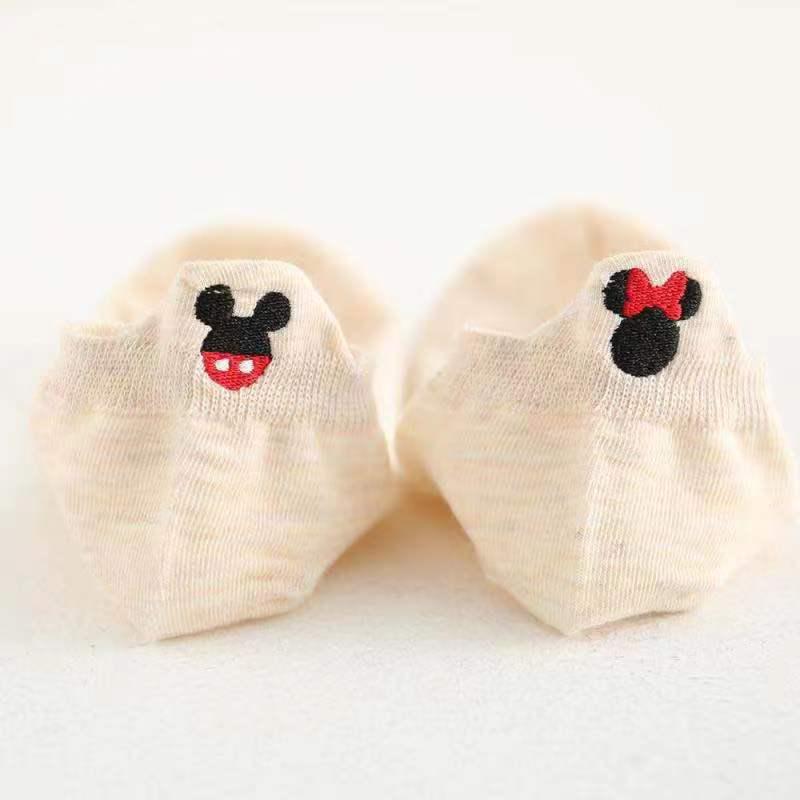 Милые женские хлопковые носки с мультяшной вышивкой на весну/лето 2024 года - Повседневные, дышащие, короткие носки-лодочки