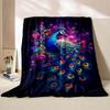 6 Sizes Peacock Art Print Blanket Warm Soft Comfortable Home Travel Blanket Sofa Office Bedding Throw Blanket Gift Large Size