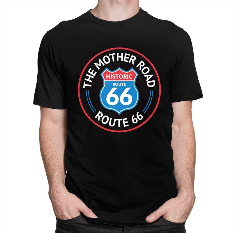 Мужская футболка на заказ "Мать Дорог Route 66" с короткими рукавами, хлопковая футболка, повседневная футболка, свободный крой, одежда