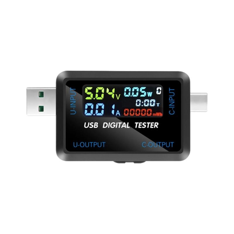 USB/USB C Цифровой измеритель мощности Тестер Мультиметр Текущий тест для телефона