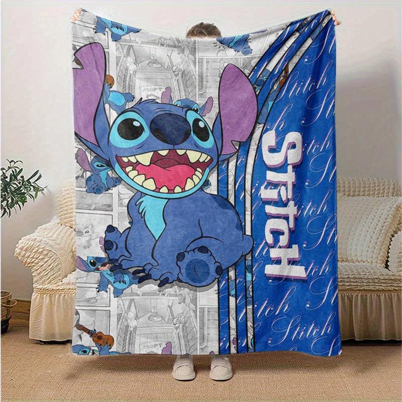 1pc. Stitch Cartoon Blanket, Seasonal Universal Home Decor,Soft Flannel Throw Blanket, Versatile & Cozy for Bedroom, Living Room, Travel, Camping, Car
