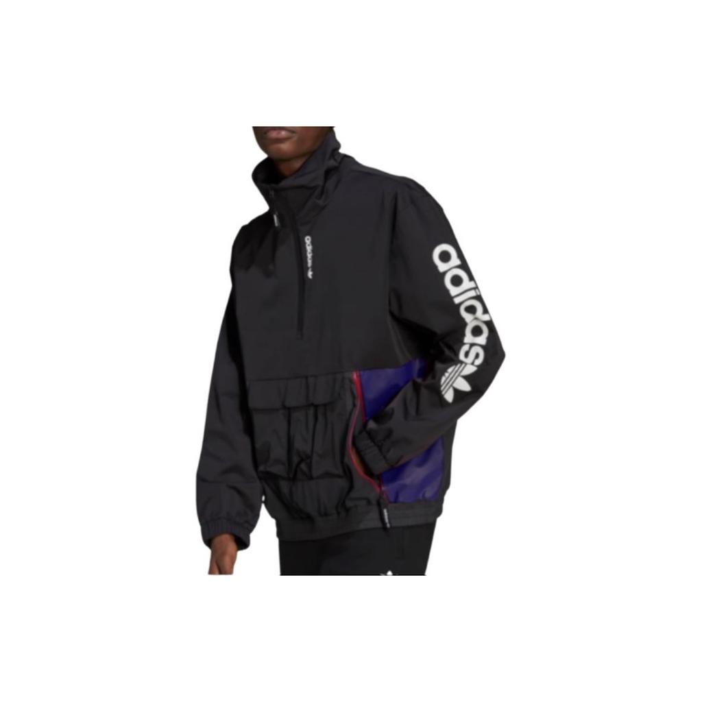 adidas Оригинальная трилистник G Outd Wb с принтом для скалолазания, спортивная куртка с полумолнией и воротником-стойкой, мужская верхняя одежда, черная H09356