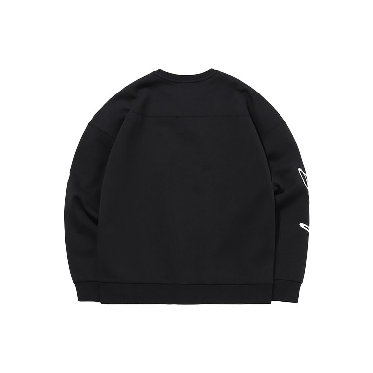 Li Ning Badfive Basketball Series Sports Casual Crewneck Sweatshirt Men Sweatshirt Standard-Black AWDQ751-4