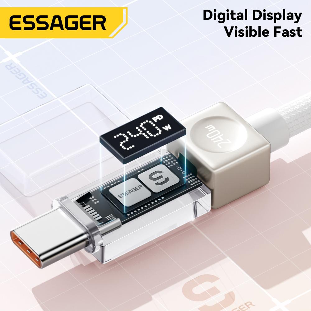 Essager 240 Вт USB C кабель для 17 16 15 Plus Pro Max Macbook iPad Supercharge Быстрая зарядка Type C кабель для Samsung