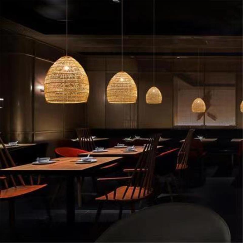 Подвесные светильники из ротанга в китайском стиле ручной работы, винтажные подвесные светильники для гостиной, столовой, лофта, домашнего декора, кафе, ресторана, освещения