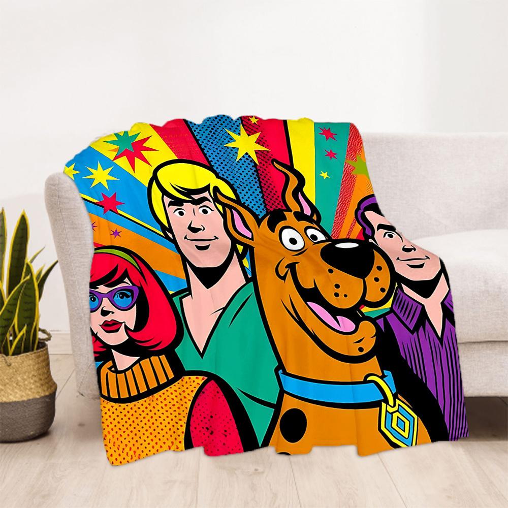 1 шт. Плед Scooby-Doo для улицы, легкий, фланелевый, мягкий и теплый, для всех сезонов, для улицы, кемпинга, гостиной, офиса, L1106049